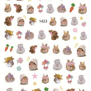 Söta Nagelstickers Kanin. 165 kaniner