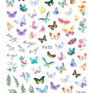 Fina Nagelstickers Fjärilar/blommor 160st