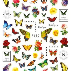 Fina Nagelstickers Fjärilar/blommor (142 st stickers)