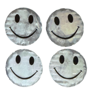 Stora Reflekterande stickers smile silver 12st