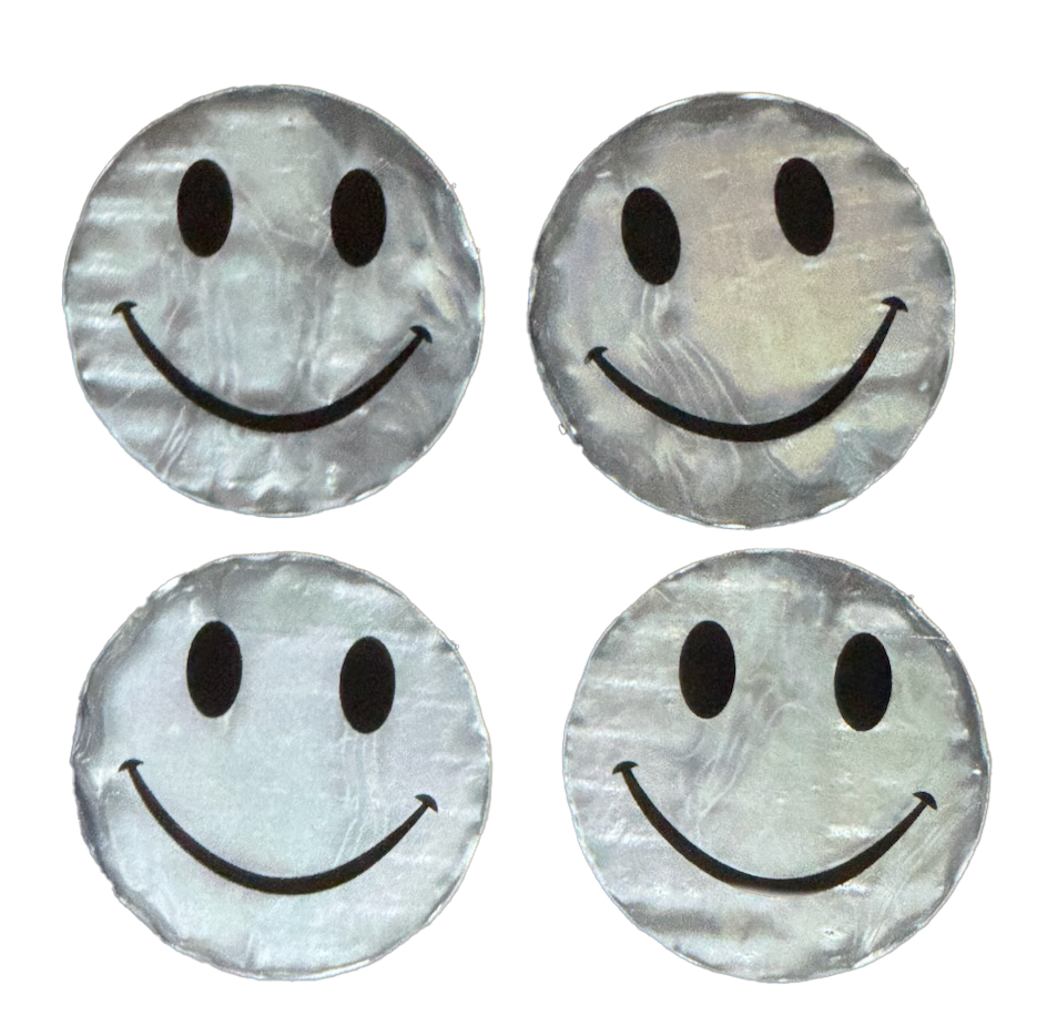 Stora Reflekterande stickers smile silver 12st