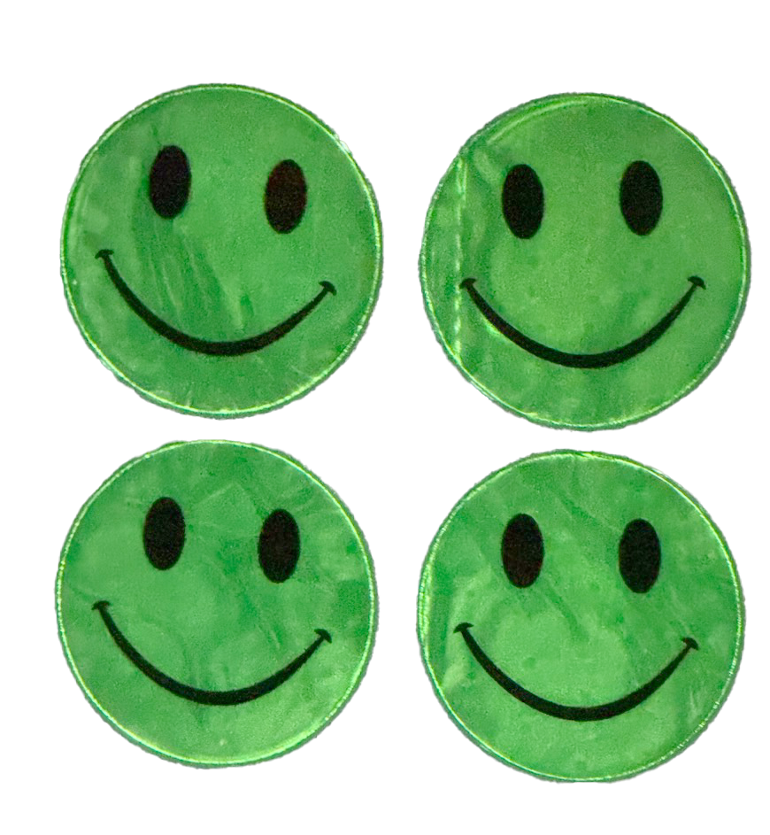 Stora Reflekterande stickers smile grön 12st