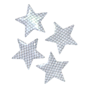 Reflekterande stickers silver stjärna 12st