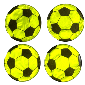 Stora Reflekterande stickers fotbollar gul 16st