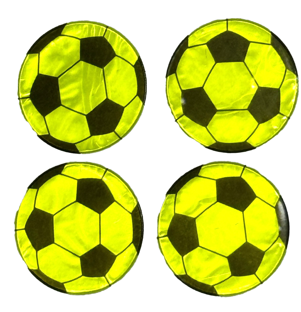 Stora Reflekterande stickers fotbollar gul 16st