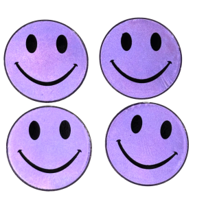 Stora Reflekterande stickers smile lila cm 12st