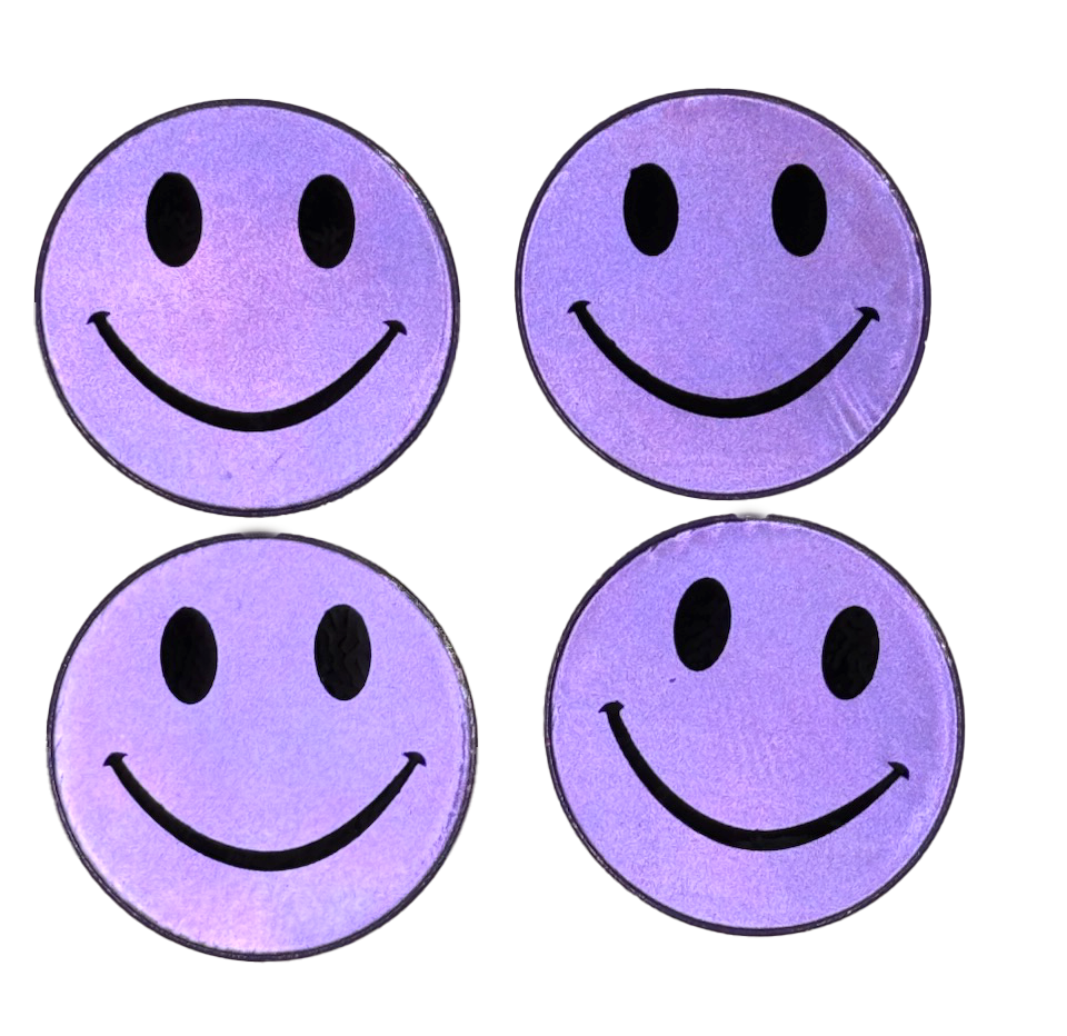 Stora Reflekterande stickers smile lila cm 12st