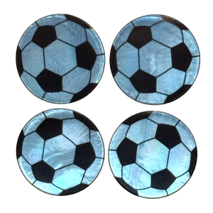 Stora reflekterande stickers fotbollar blå 16st