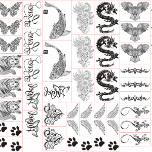 Naturliga temporära tatueringar 16 st mix