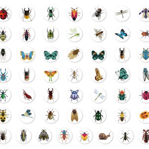 Stickers på rulle med insekter 200st