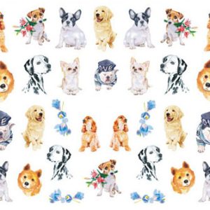 Nagelstickers söta hundar  nr2 108st