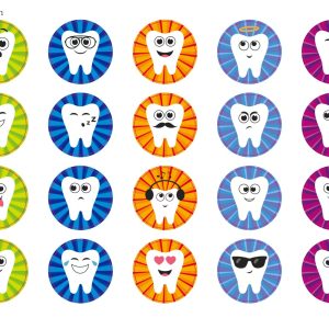 Glada tand stickers 100st