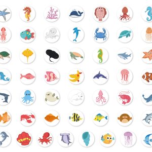 Stickers på rulle med Havsdjur 200st