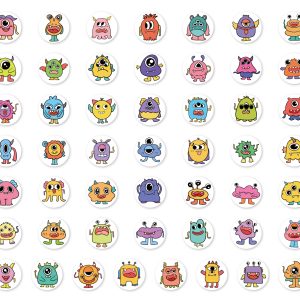 Stickers på rulle med monster 200st
