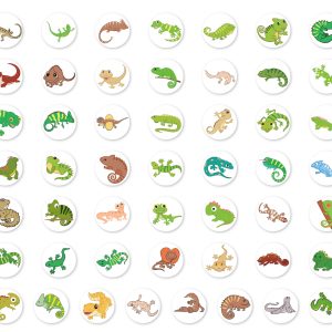 Stickers på rulle med Ödlor 200st